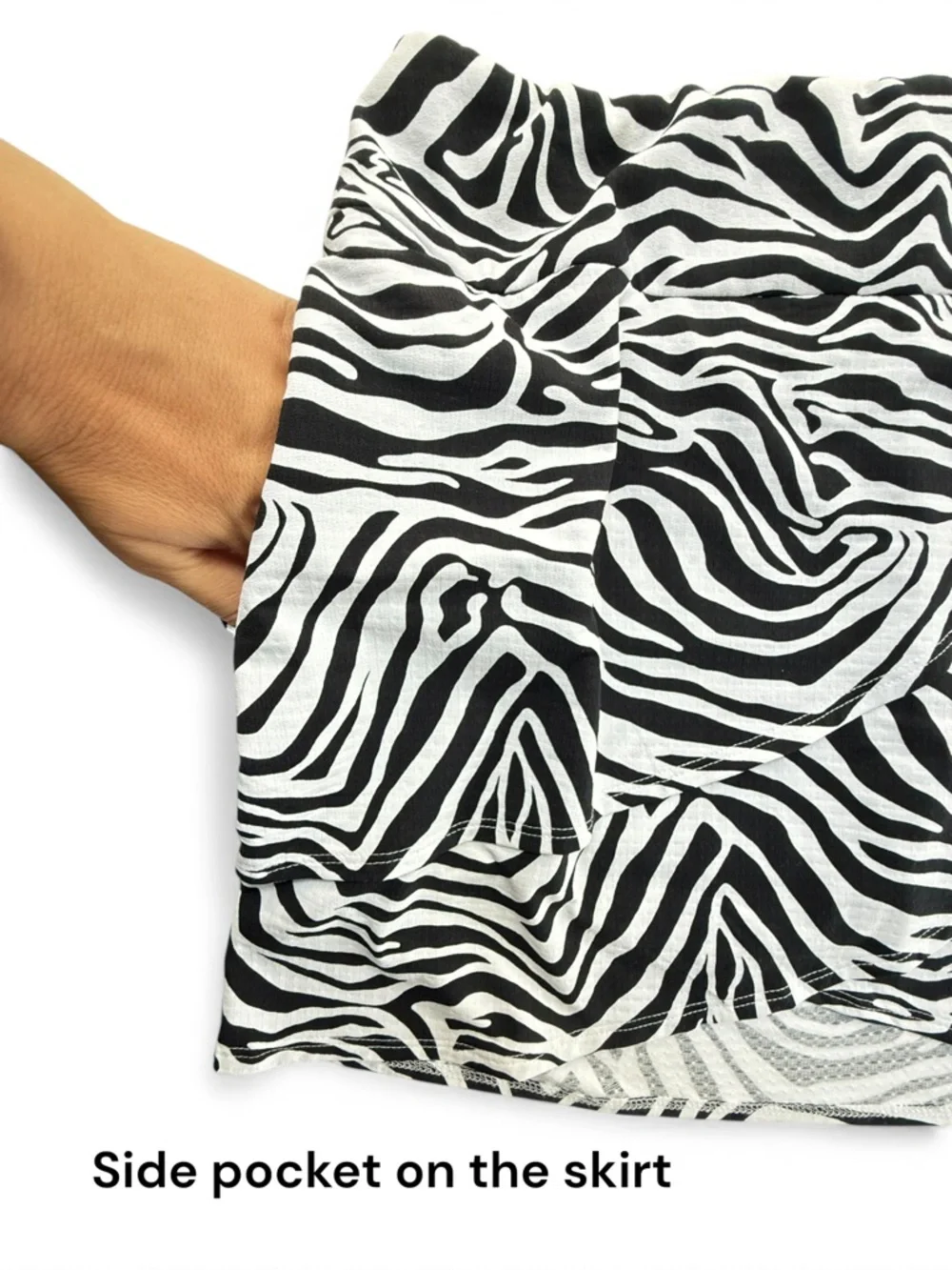 IBKUL Womens Cecilia Print Skort Black White Size L Golf Layered NWT - Picture 8 of 11
